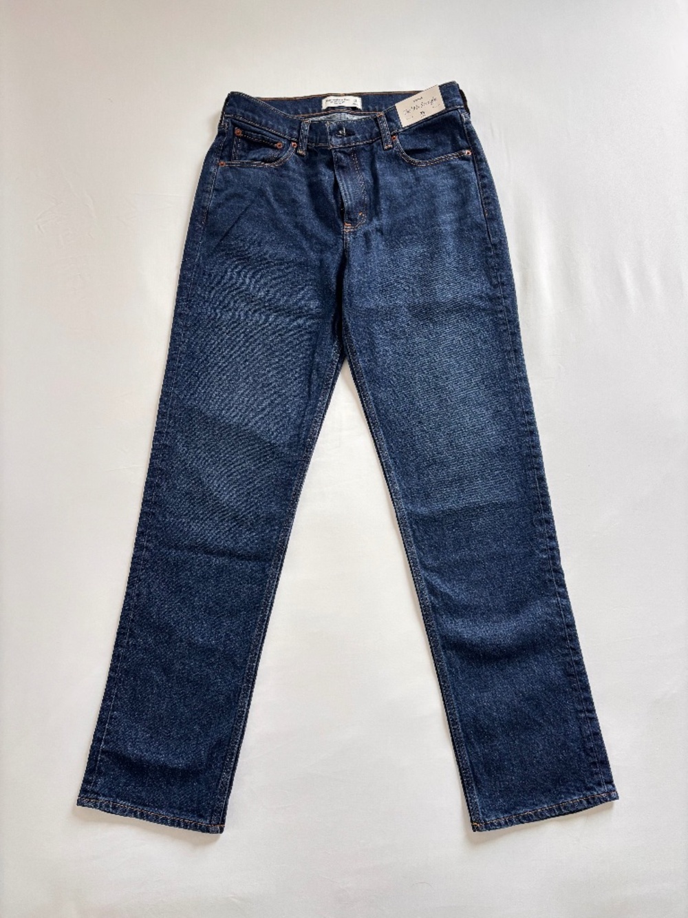 Abercrombie & Fitch The '90s Straight Mid Rise Jeans | Size 28 Long | Dark Wash